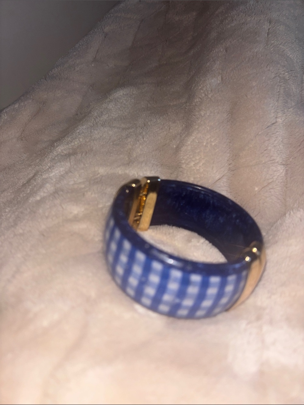 Neiman Marcus Blue Resin Bangle with Gold-Tone Accents